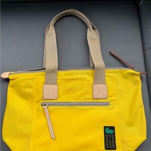 Dooney & Bourke Vibrant Yellow Tote with Tan Accents